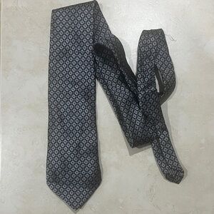 Pronto Uomo Black and Gray Geometric Tie